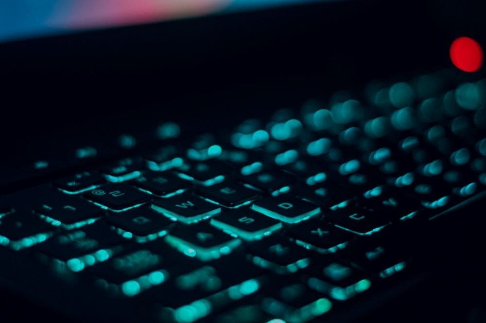 Closeup image of an ASUS computer keyboard.